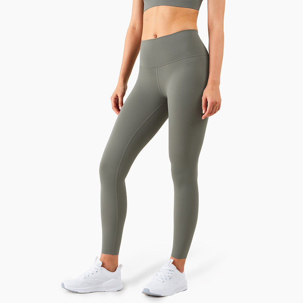 New Product European And American Lulu Same Peach Hip Pants Running Sports Pocket High Waist Belly Tight Fitness Pants Women