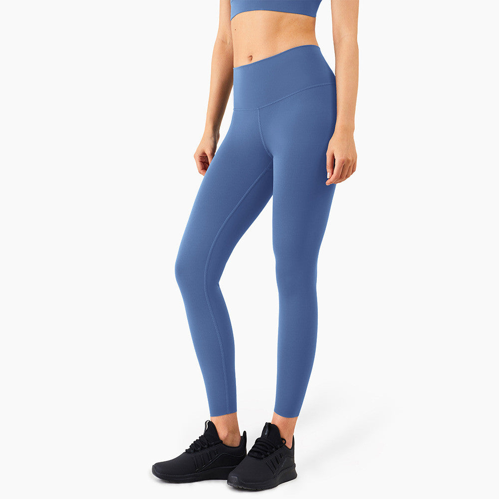 New Product European And American Lulu Same Peach Hip Pants Running Sports Pocket High Waist Belly Tight Fitness Pants Women